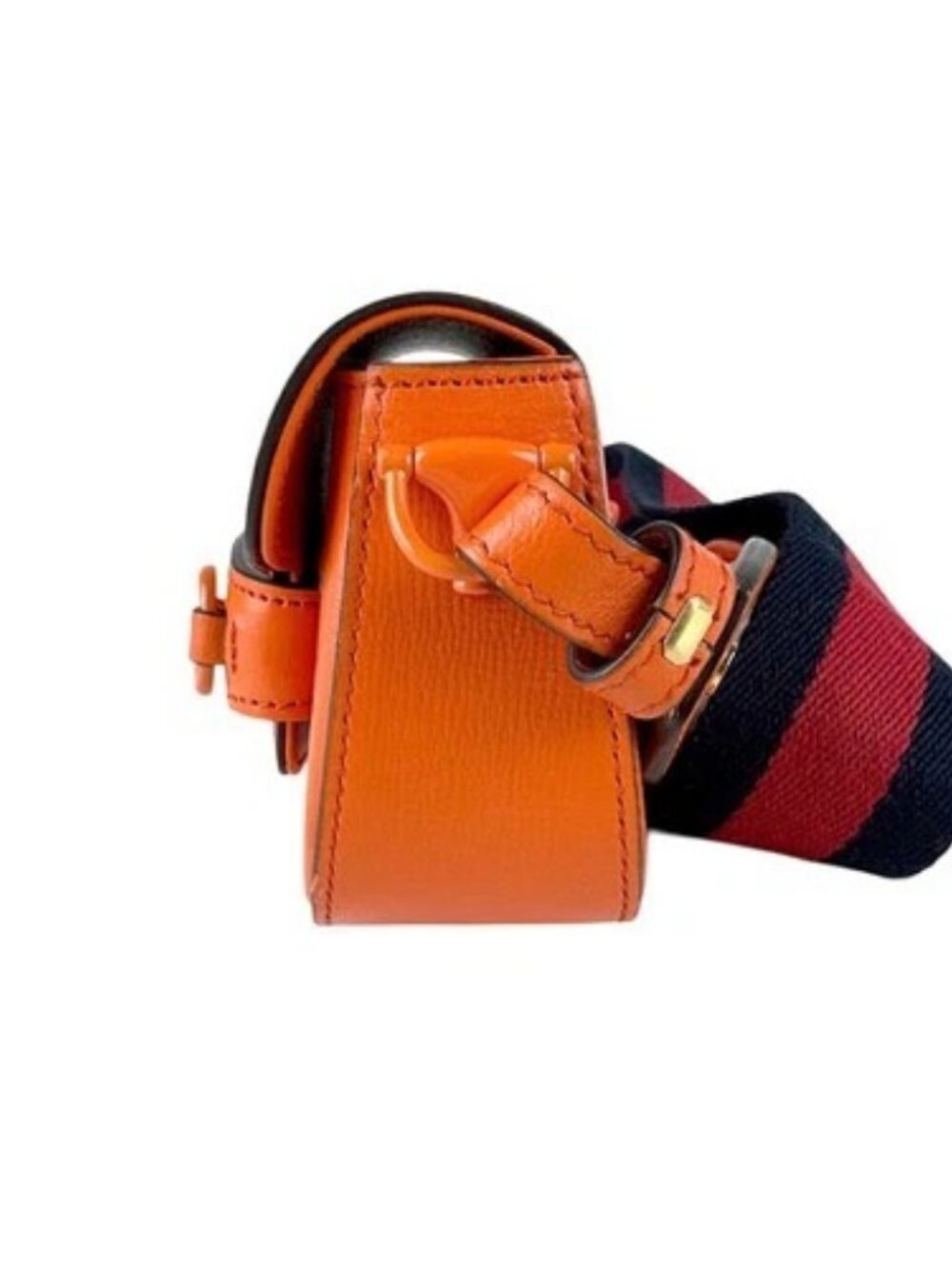 Auth GUCCI Horsebit 1995 Shoulder Bag Orange Leather - z9027 - Picture 2 of 13